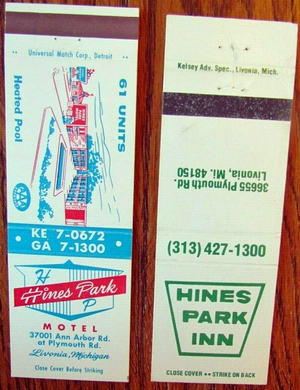 Hines Park Motel - Matchbooks (newer photo)